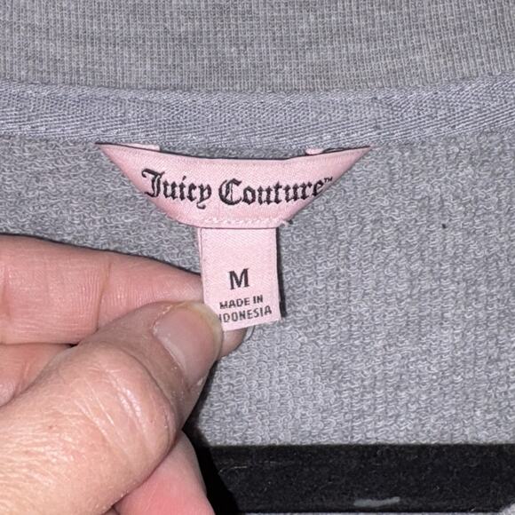 JUICY COUTURE Long-Sleeve Vintage Y2k Dog Rhinestones Crew Neck Size L - Picture 5 of 7